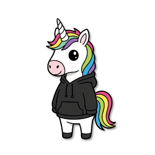 הקמע של tlv.dev — חד קרן בצבעי המותג