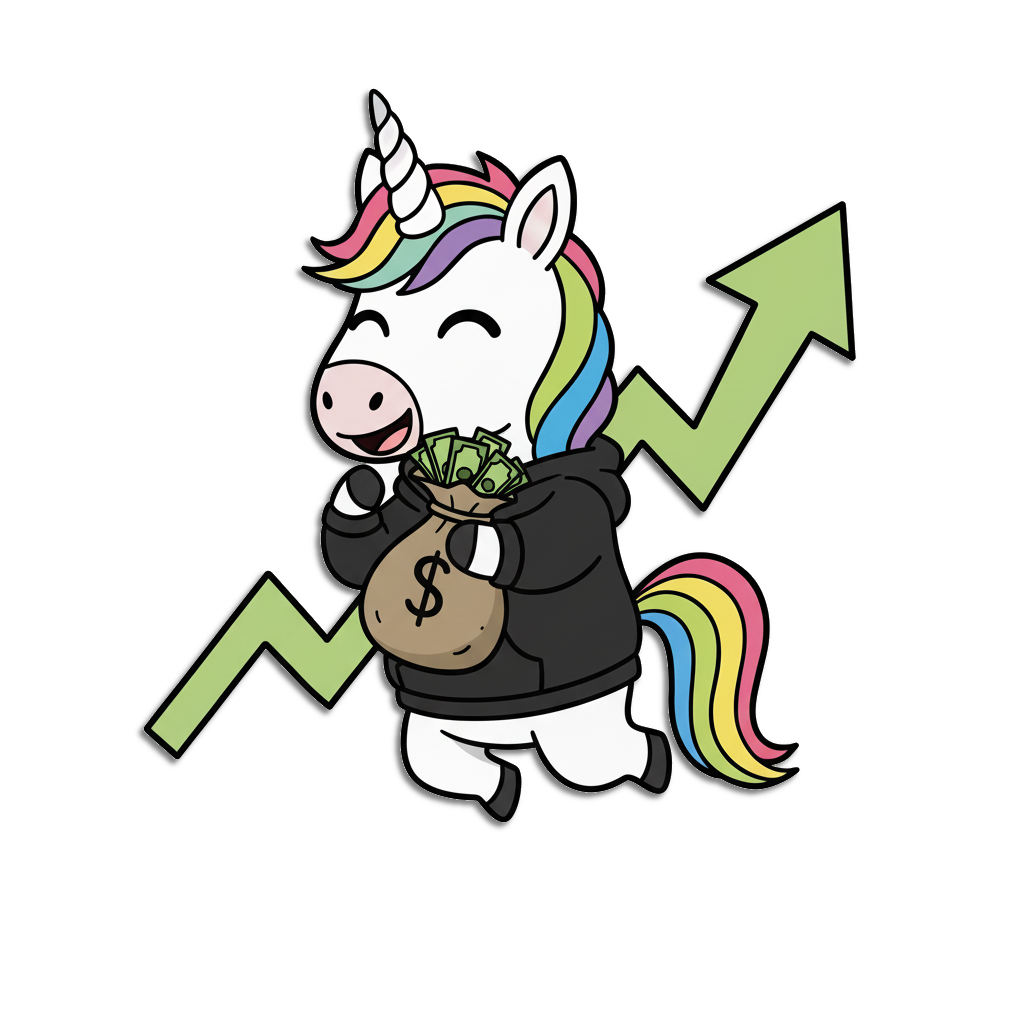 איור חד-קרן עם גרף רווחים